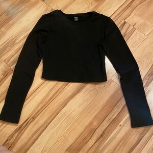 SHEIN cropped black top—S